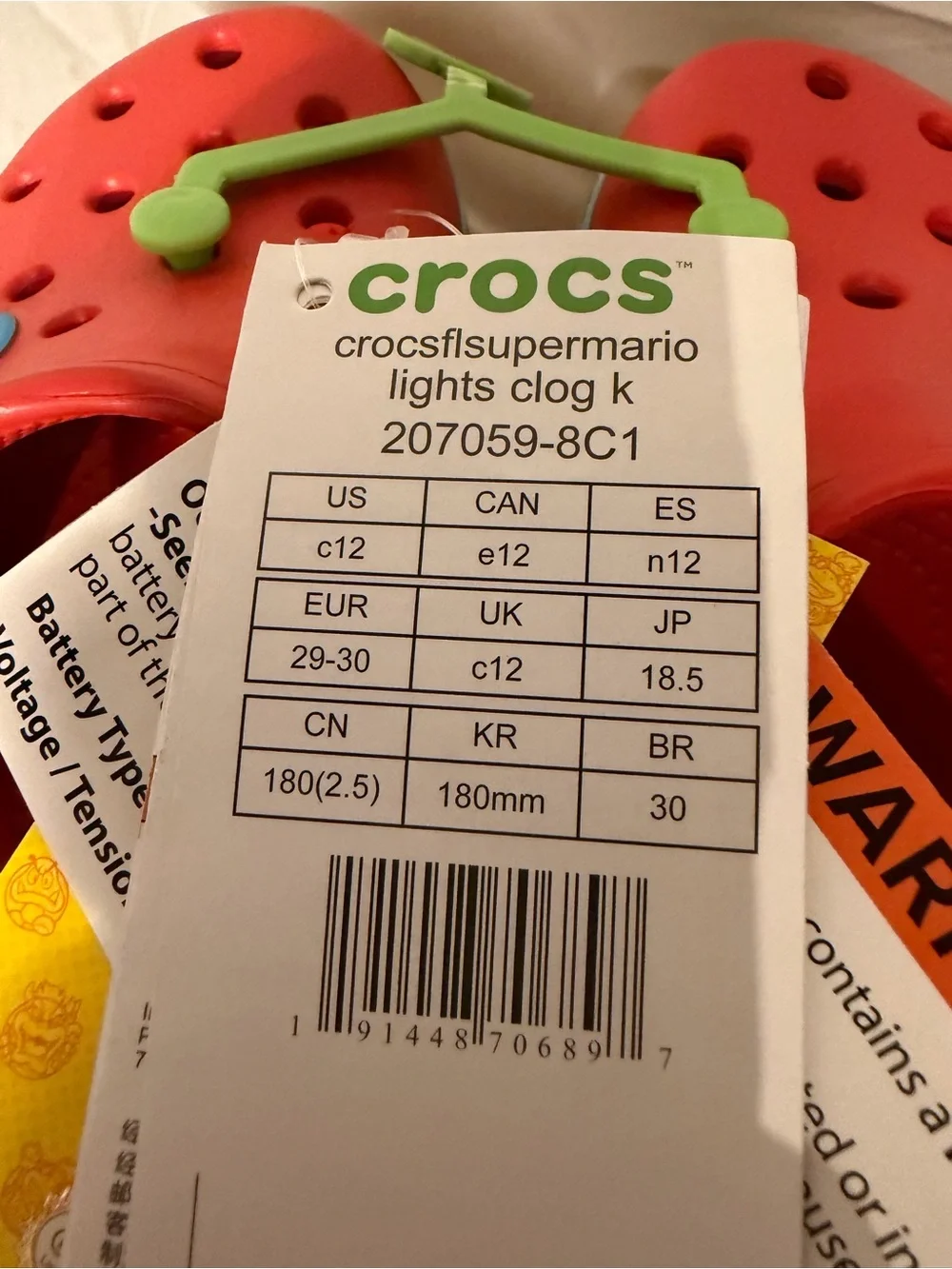 New Crocs Mario Light Up 12c and Nintendo King Boo and Luigi Toy Set